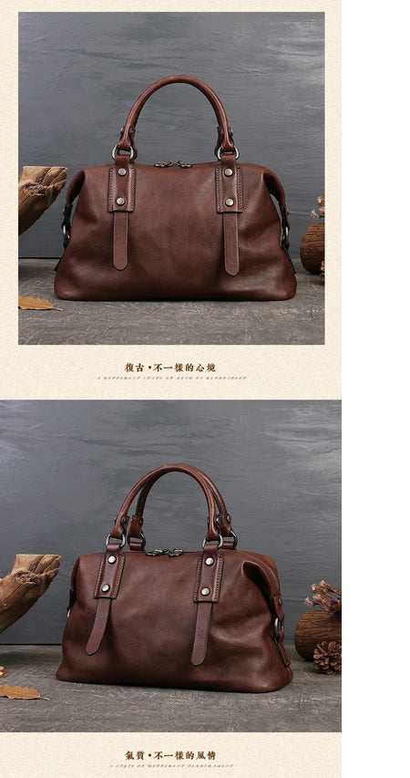 MOTAORA 2025 New Genuine Leather Satchel Tote Bag Top Handle Handbag Designer Shoulder Bag Large Capacity Cross Body Bag Vintage