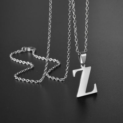 26 Alphabet Letters A-Z Name Pendant Stainless Steel Necklace Initial Minimalist Necklaces For Men Women Fashion Gifts Wholesale
