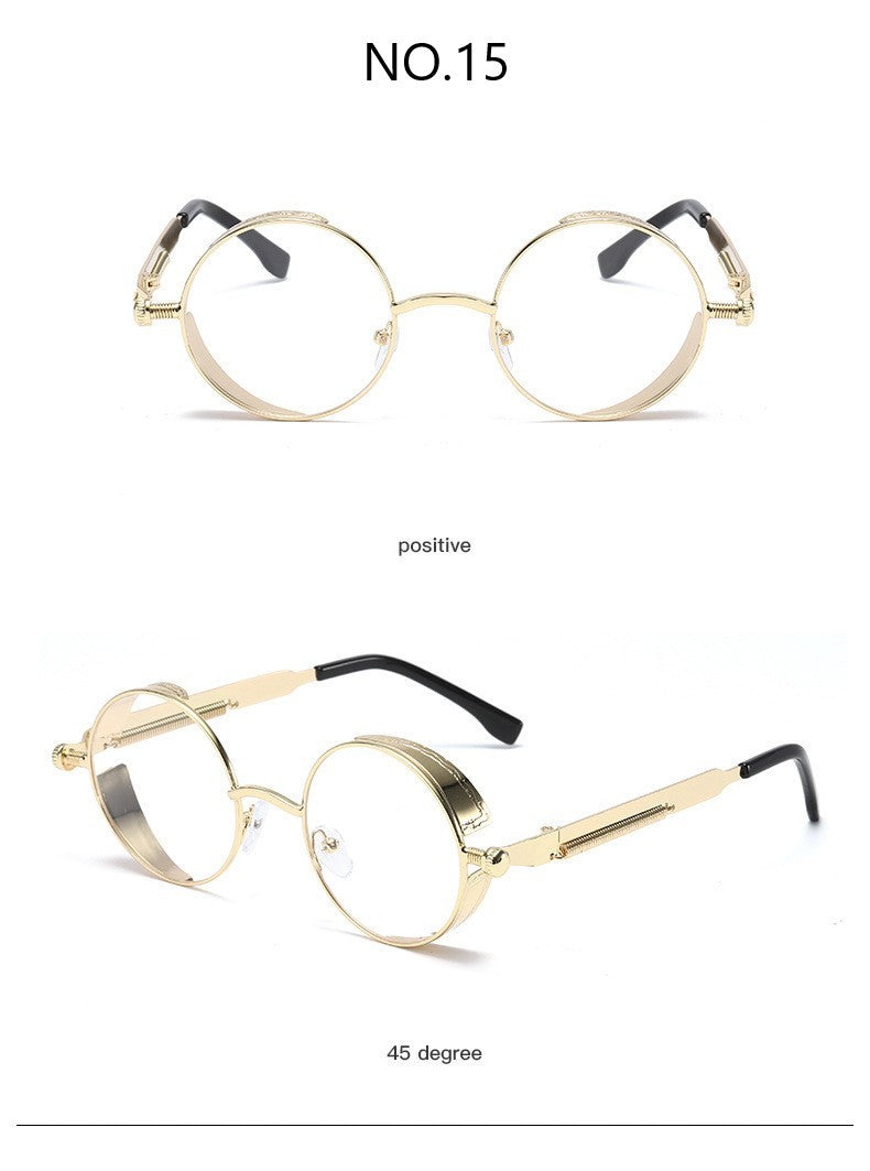 Metal Steampunk Sunglasses Men Women Fashion Round Glasses Brand Designer Vintage Sun Glasses High Quality Oculos de sol UV400