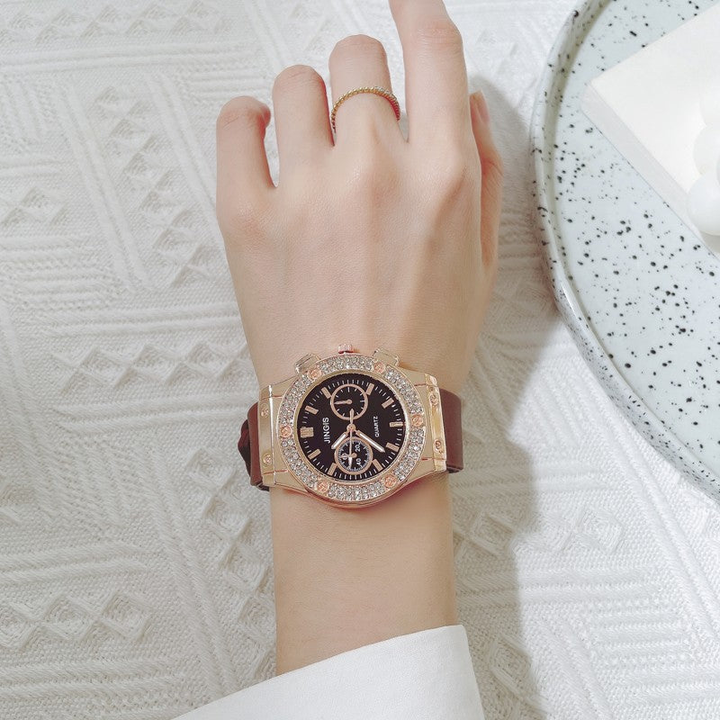 New Women Watches Fashion Silicone Quartz Watch All-Match Men's and Women's Same Diamond Watch Neutral Watch Alloy Student Watch