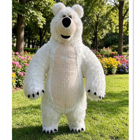 Polar Bear Panda Inflatable Costume 2m/2.6m/3m Optional Animal Imitation Costume Suitable for Christmas and Halloween, Fun Masco