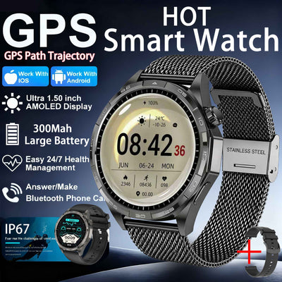 2026New Original fitness Watch G T6 Pro Smart Watch 1.50"HD AMOLED Screen GPS track Heart Rate Bluetooth Call Smartwatch for Men