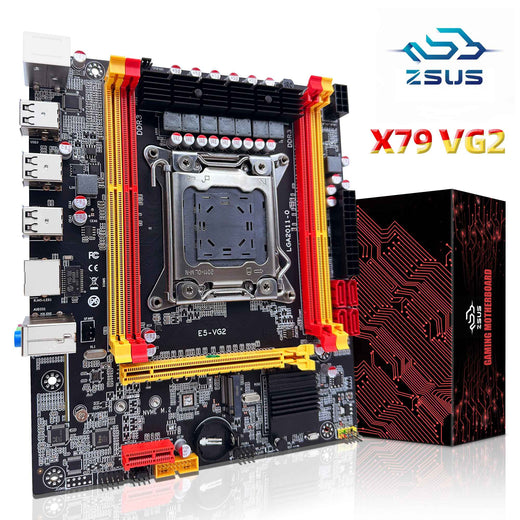 ZSUS X79 VG2 Motherboard LGA 2011 Slot Support Intel Xeon v1 v2 CPU Processor DDR3 RAM Desktop Memory M.2 NVME SATA 2.0
