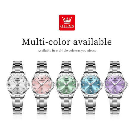 OLEVS 3668 Women Watch Luxury Original Quartz Watch Sword Needle Fashion Roman Automatic Date Calendar Window Women Watch