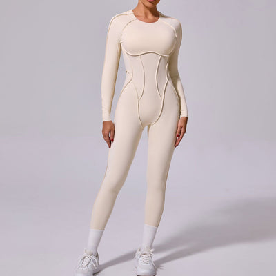 One-piece Yoga Jumpsuit Women Long Sleeved Set Quick Drying Yoga suit Gym Training Suit  Sportswear Bodysuits Women Fitness Set