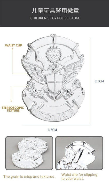Police Cosplay Costumes for Unisex, Police Toys, Policeman, Compass, Whistle, Police Badge, Carnival Costume Props, Halloween