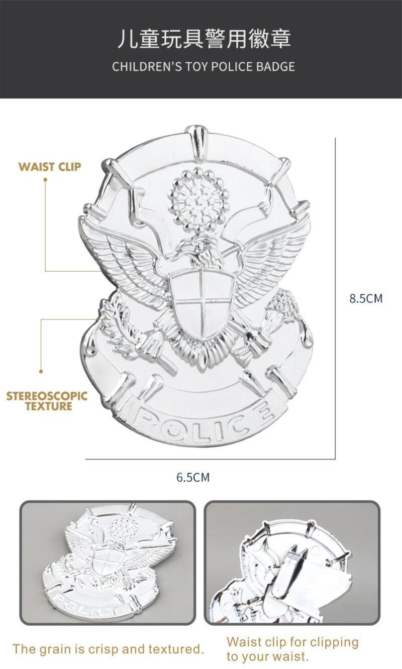 Police Cosplay Costumes for Unisex, Police Toys, Policeman, Compass, Whistle, Police Badge, Carnival Costume Props, Halloween