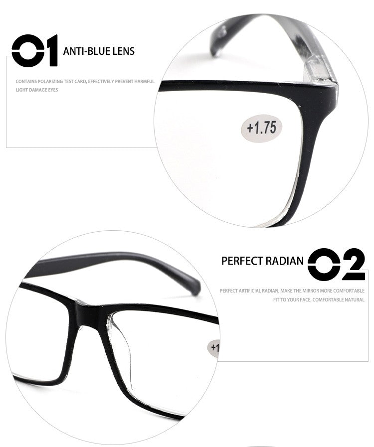 Reading Glasses for Men Women Sports Anti-blue Light Reading Eyewear Black Red Presbyopia Eyeglasses +100 to+400 glasses