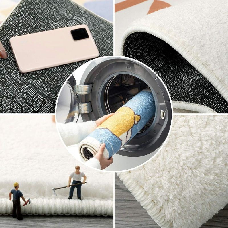 VIAMA Christmas Bathroom Rug Cute Plush Living Room & Bedroom Rug Non-Slip Absorbent Entryway Doormat Holiday Home Decor