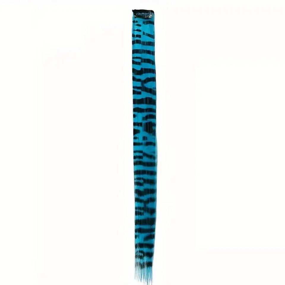 LUPU Synthetic Feather Hair Extension Colorful Fake Hair Clip In One Piece Hairpiece For Women Cosplay Party Y2K Style