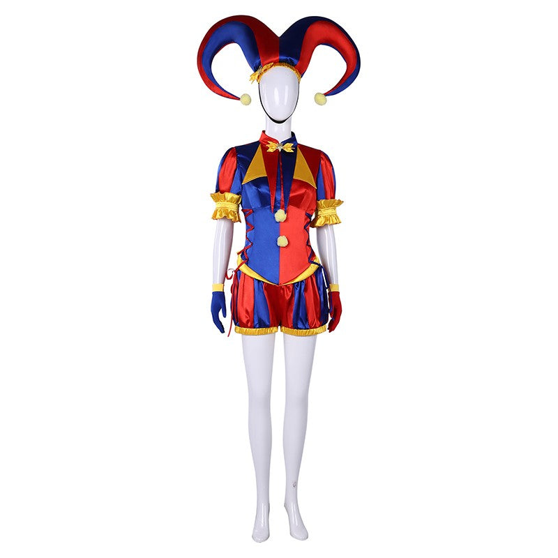 The Amazing Digital Circus Pomni Cosplay Costume Women Men Girls Boys Clown Costume Suit Halloween Party Role Playing Outfits
