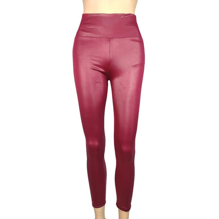 Women Spring Autumn Leggings Pants High Waist Faux Leather Leggings Female Elastic Slim Skinny Sexy Leather Pants Trousers