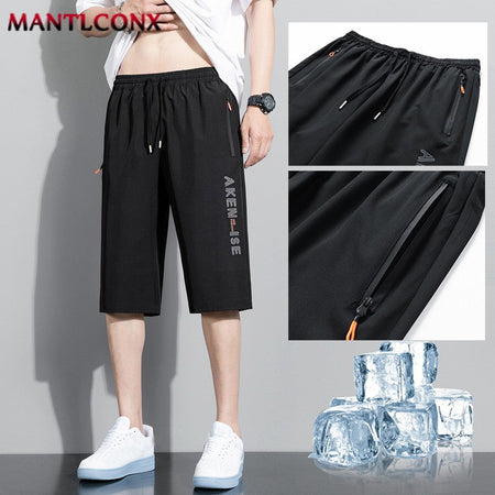 Fashion Casual Board Shorts Men's Shorts Summer Quick Dry Stretch Shorts for Men Jogging Running Short Pants Male Bottom Black