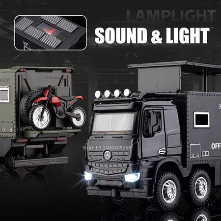 1:24 NOMADISM Raptor F150 RV Alloy Model Car Toy Metal Diecast Miniature Off Road Vehicle Models Sound Light Toys For Kids Gifts