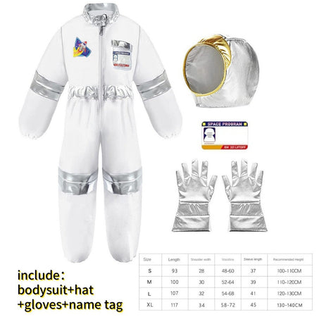 New Astronaut Boys Girls Cosplay Costume for Kids Spaceman Child Halloween Dress Up Children Rocket Jumpsuit Outfit Bodysuits
