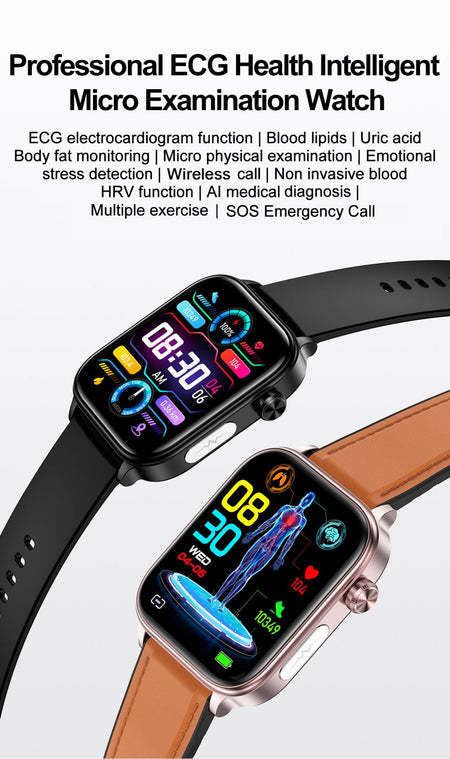 2025 New ECG+PPG Smart Watch Women Heart Rate Blood Lipid Uric Acid Women Menstrual Health Tracker Smartwatches For Android iOS