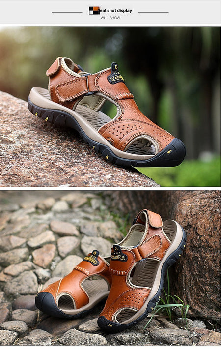 2025 Man's shoes Genuine Leather Men Sandals Summer Men's Shoes Outdoor Water Shoes Leather Sandals For Men men summer sandals