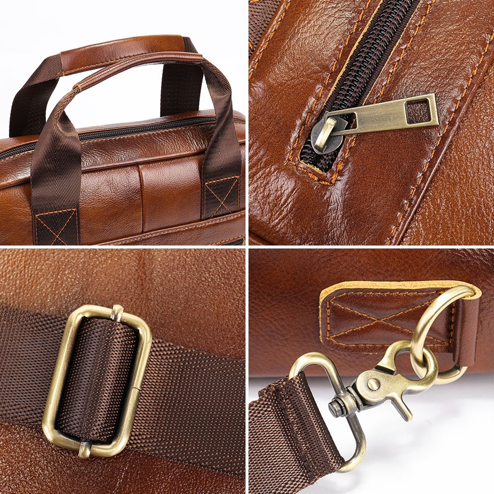 WESTAL Men's Shoulder Bags Genuine Leather Crossbody Messenger Bag For 13.3 Inch Laptop Briefcase Leather Man Handbags 8577