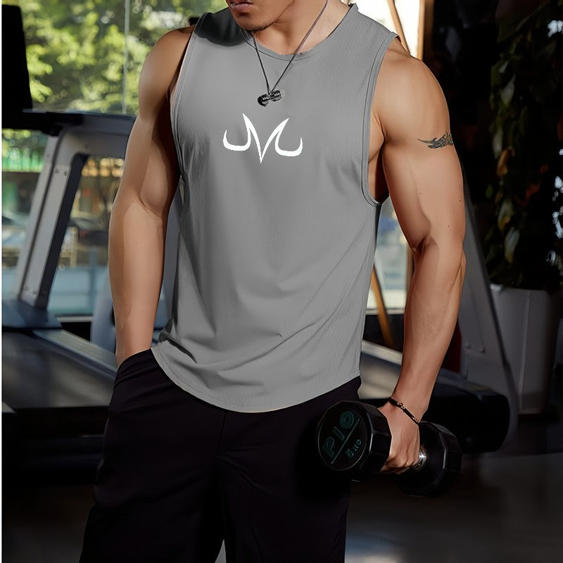 Men's sleeveless fitness shirt anime M sports leisure jogging fast drying summer training clothes fitness men