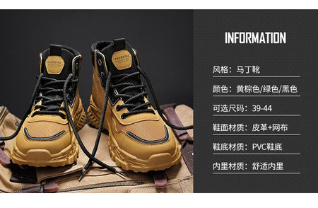 Men's work boots winter lace-up men's shoes warm safety platform size 44 Promotion designer anti-slip fashion