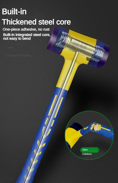 Detachable Insulated Double-Headed Installation Hammer 25mm-45mm Rubber Handle Soft Grip Hammer for Installation Work