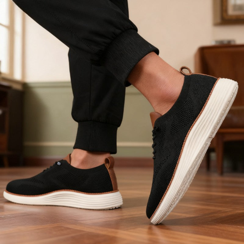 Men Casual Walking Shoes Breathable Mesh Knit Sneakers Hot Selling Bestselle Lightweight Non-slip Flat Lace Up Running Shoes Men