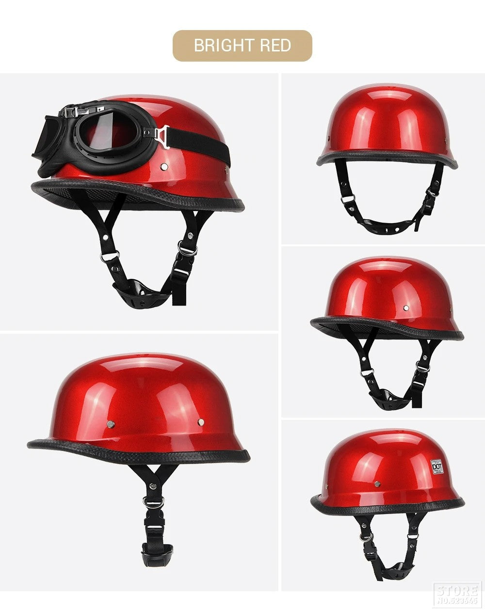 Motorcycle Helmet Fashion Capacete De Moto Retro Casco Moto German Vintage Moto Helmet DOT Certification Half Helmet Men Women