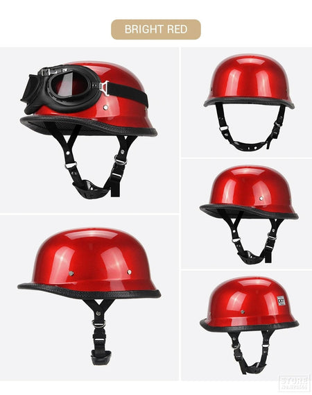 Motorcycle Helmet Fashion Capacete De Moto Retro Casco Moto German Vintage Moto Helmet DOT Certification Half Helmet Men Women
