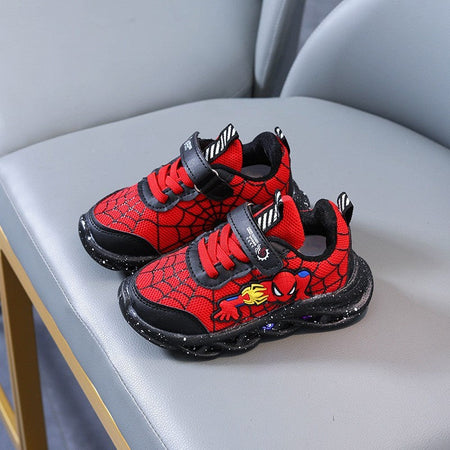 Popular Design Led Lighting Shoes Spring/autumn Baby Boys Sports Casual Shoes Fashion New Style Spider Man Children's Sneakers