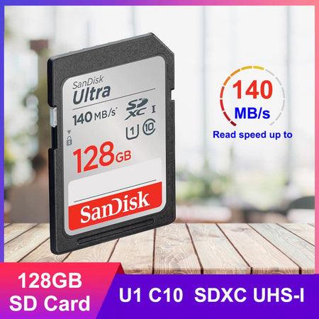 SanDisk SD Card 32GB SDHC 64GB 128GB 256G SDXC SD Card C10 Memory Cards Up to 200MB/s Read U3 V30 Flash Cards 4K UHD for Camera