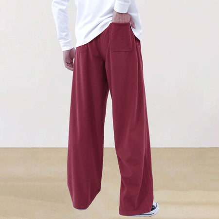 Mens Corduroy Joggers Pants Casual Cargo Pants Drawstring Elastic Waist Baggy Tapered Sweatpants with Pockets Outdoor Sweatpants