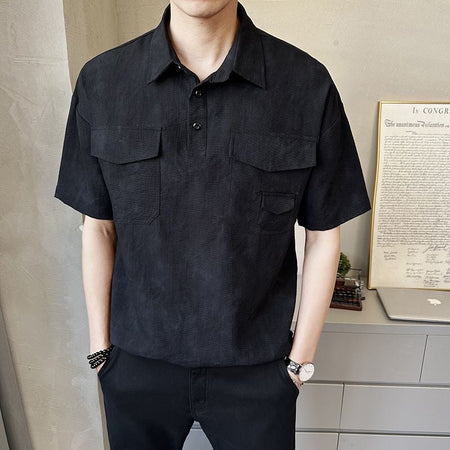 2025 High-end New Short-sleeved Men's Shirt Summer Fashion Trendy Brand Half-sleeved Thin Loose Casual Trend