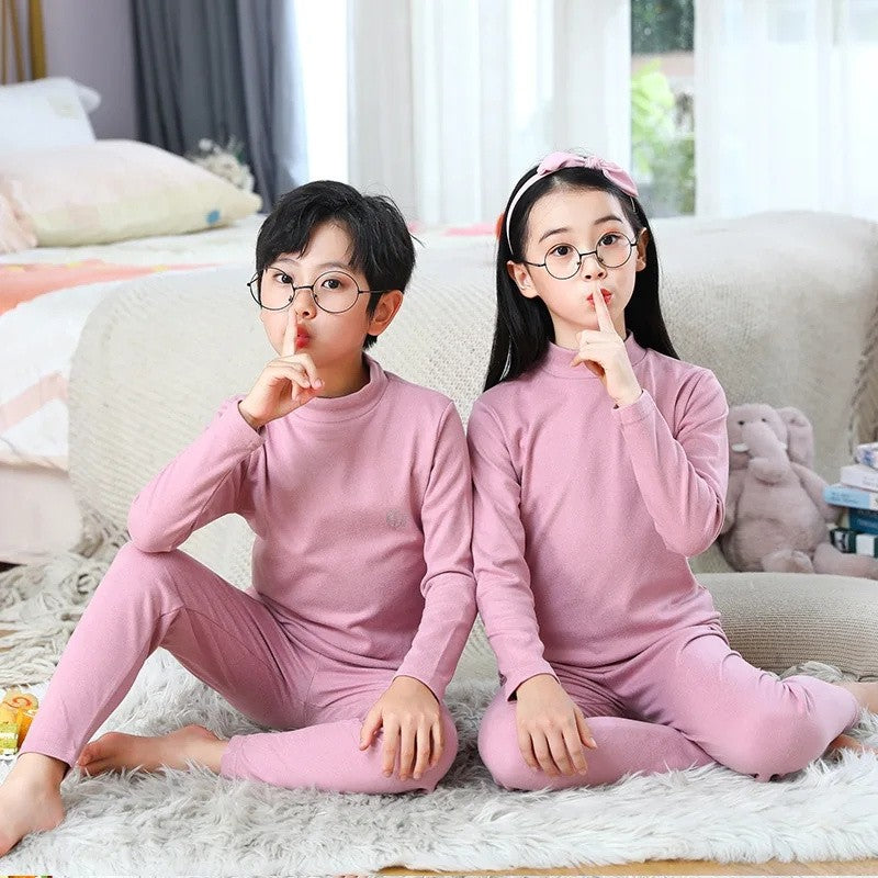 Kids Pajama Sets Autumn Winter Thermal Underwear Suit Girls Boys Cotton Outfits 3-14 Years Teens Clothes No Trace Warm Sleepwear