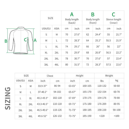 WOSAWE Men's Cycling Jersey Set Winter Fleece Cycling Jacket Pants Warm Long-sleeved Suit Bike Bicycle Jacket Riding Suit