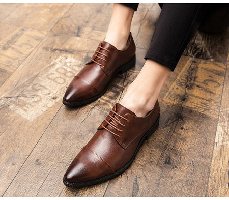 Classic Oxford Leather Shoes For Men Casual Business Wedding Shoes High Quality Men's Dress Formal Social Leather Shoes Male