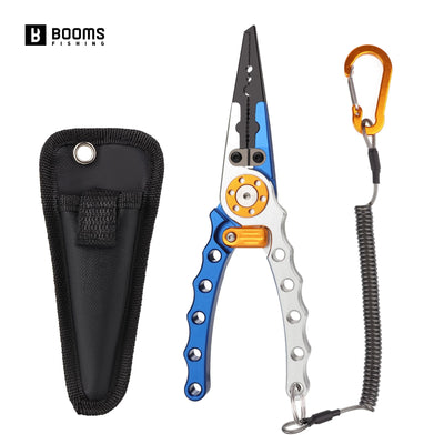 Booms Fishing X01 Aluminum Fishing Pliers Saltwater Fishing Multitool Hook Remover Line Cutting and Split Ring Fishing Tools