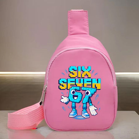 Children's Chest Bag Six Seven Mini Crossbody Bags for Girl Boy Italian Brainrot 6 7 Purses Handbags Long Strap Shoulder Bag