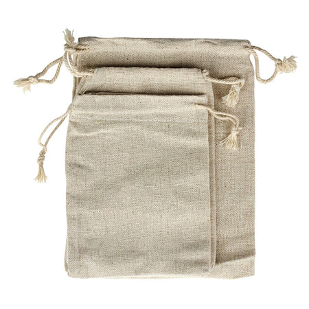 5-10Pcs/Lot Natural Linen Burlap Bags Jute Gift Bag Drawstring Gift Bags Ornament Pouch Cosmetic Washing Storage Candy Party Bag