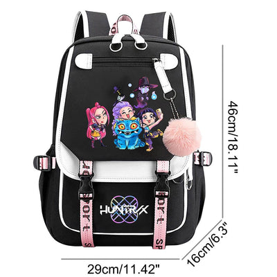 School Backpack for Students KPop Movie Daily Bagpack 2025 Hot Movie Print Backpacks for Girl Boy Laptop Usb Port Bag for Kids