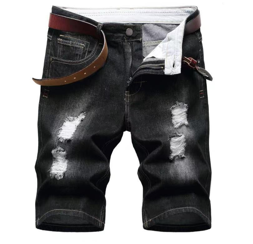 2024 New Summer Shorts Jeans Men Denim Pants Stretch Dark Blue Fashion Design Men's Jeans Slim Straight Male Short Jeans Hombre