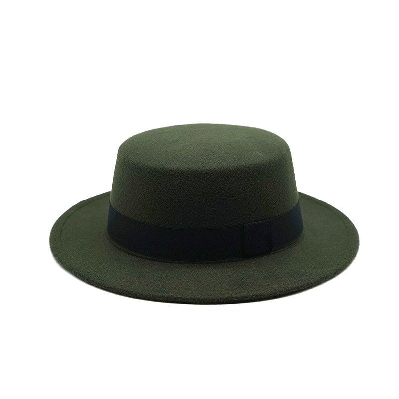 Winter Autumn Fashion Women Men Unisex Wide Brim Panama Hat Autumn Winter Gentleman Elegant Jazz Church Cap Beige Black Red