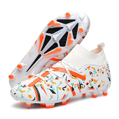 LiXingMing Football Boots Men White Professional High-Tops Soccer Society Cleats Football Shoes Non-Slip Match Training Sneaker