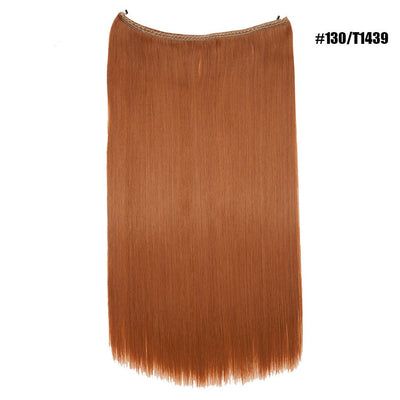 BENEHAIR Synthetic Invisible Wire No Clips In Hair Extensions Secret Fish Line Hairpieces Hair Extensions Fake Hair For Women