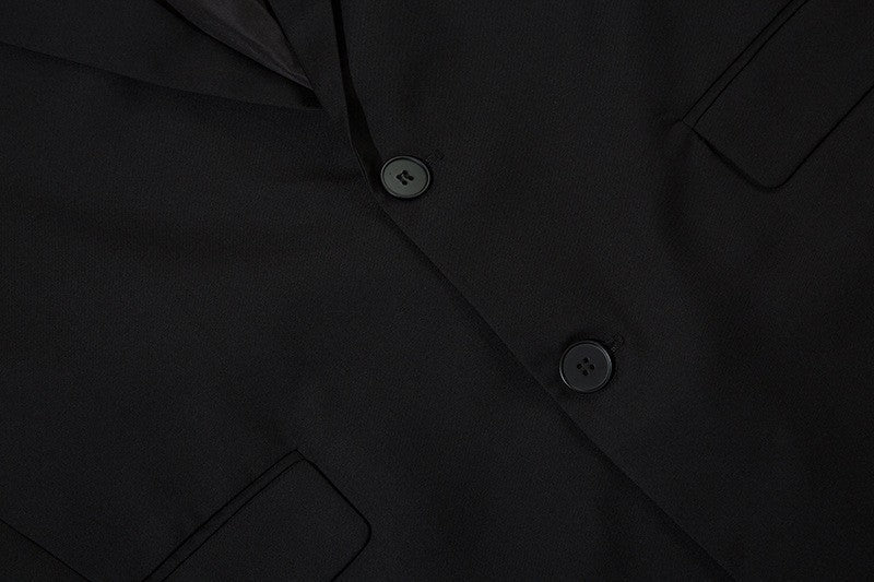 Autumn Winter Mens Fashion Metal Trim Suit Jacket Trendy Brand Solid Color Handsome Hong Kong Style Business Blazer Coat
