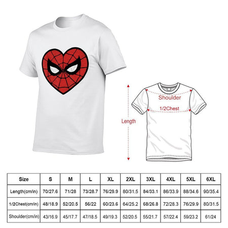 Spider Dudes in Heart T-Shirt black cotton t-shirt plain for man package man t shirt luxury T-Shirt