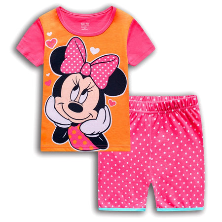 Hot Summer Pyjamas Suit Pink Minnie kids Sleepwear Boys Pijamas Cotton Nightwear Clothes Pajamas Sets