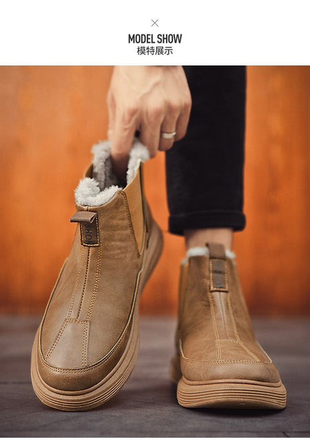Men's Winter Boots and Cold-proof Boots 2025 Men's Winter High-quality Warm High-top Cotton Shoes Outdoor Thick-soled Snow Boots