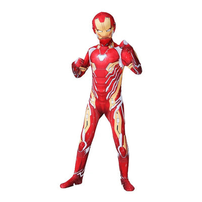 Kids Iron Man Costume Superhero Costume Cosplay Bodysuit Full Sets with Mask Halloween Costume for Kids