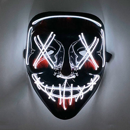 Scary Wireless Glowing LED Mask Halloween Party Supplies Neon Purge Mask Cosplay Luminous Face Masks Carnival Festival Props