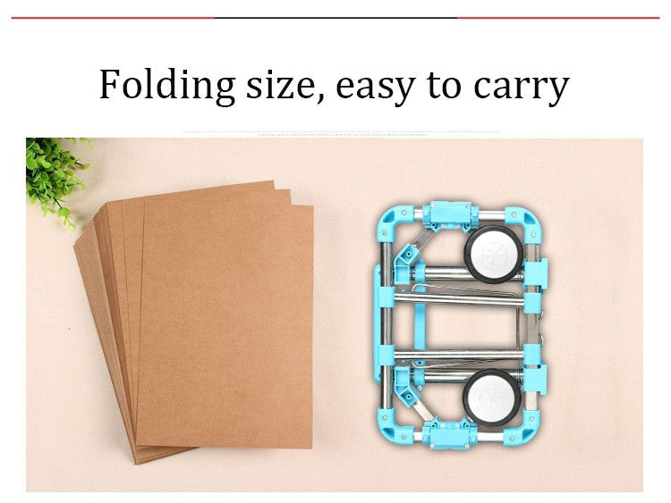 Full folding stainless steel luggage car Bearing capacity 30kg luggage Easy to carry trolley suitcase  Schoolbags shopping carts